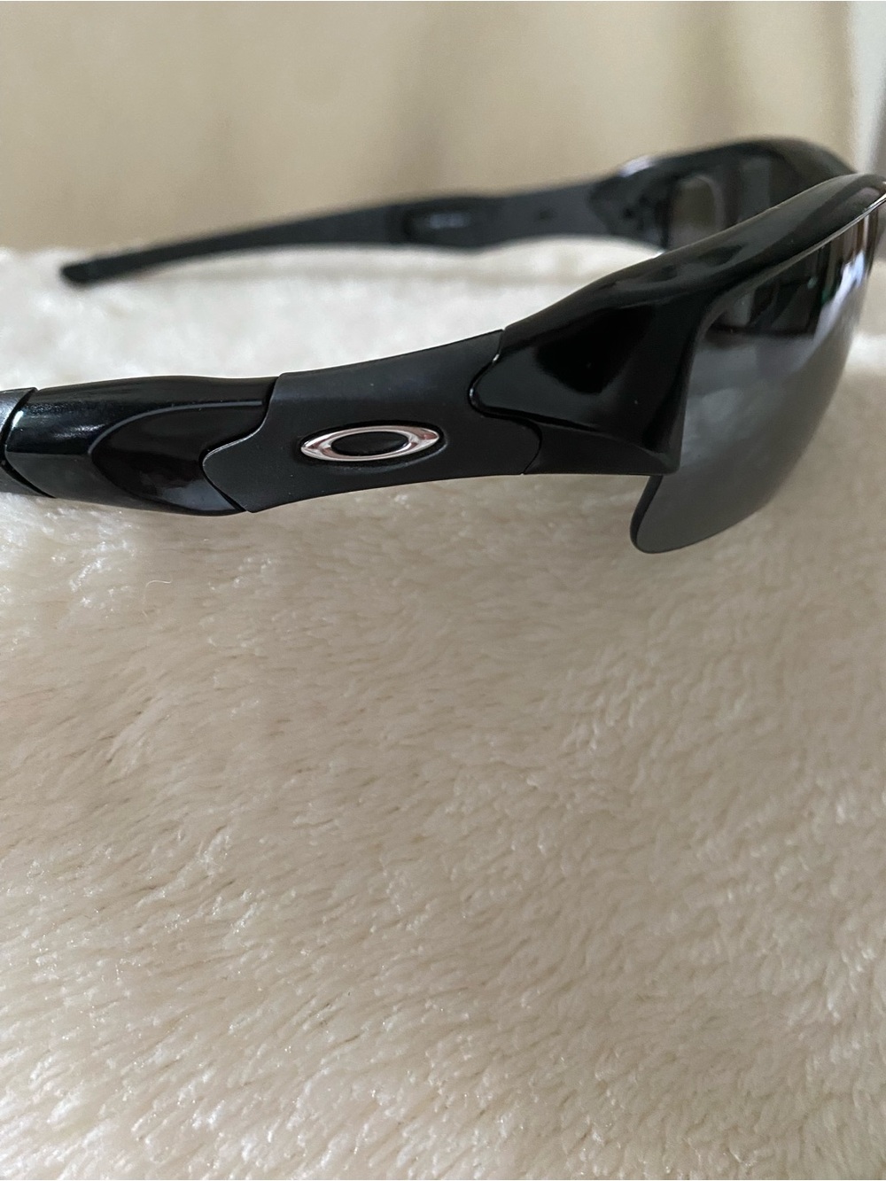 Oakley Flak Black Wraparound Sunglasses with Dark Lenses - Picture 2 of 9